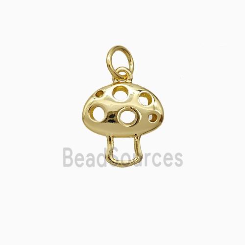 Copper Mushroom Pendant Gold Plated