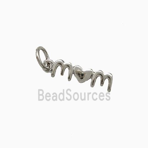 Copper Mom Pendant Heart Platinum Plated