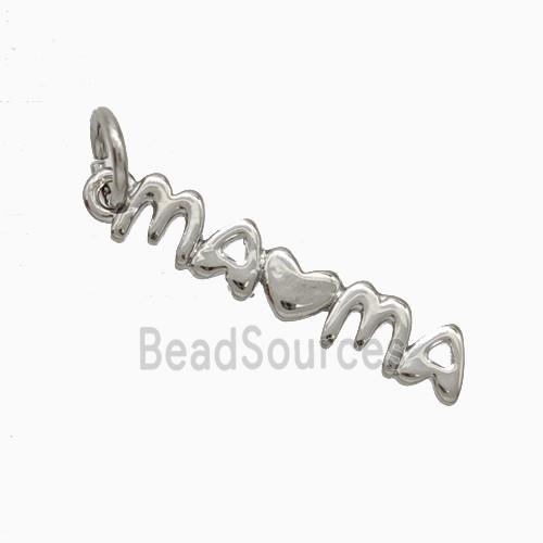 Copper Mama Pendant Heart Platinum Plated