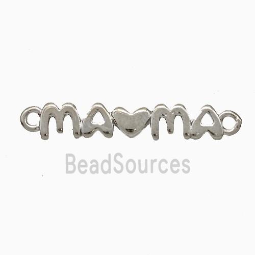 Copper Mama Connector Heart Platinum Plated