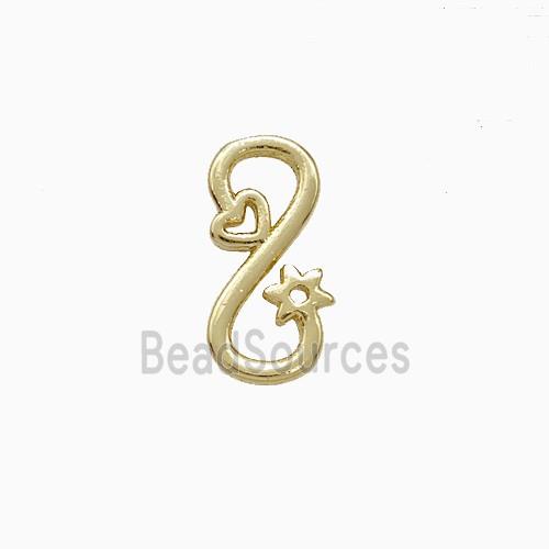 Copper Infinity Connector Heart Flower Gold Plated