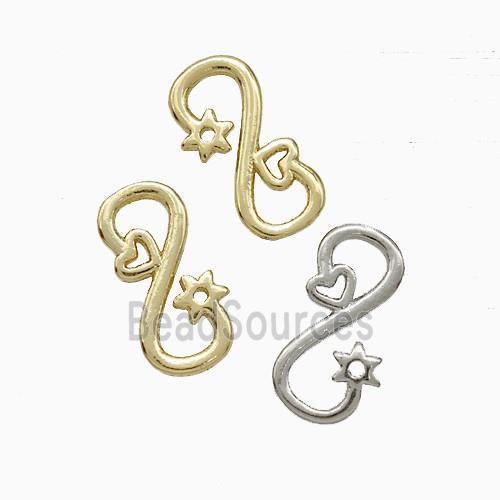 Copper Infinity Connector Heart Flower Mixed