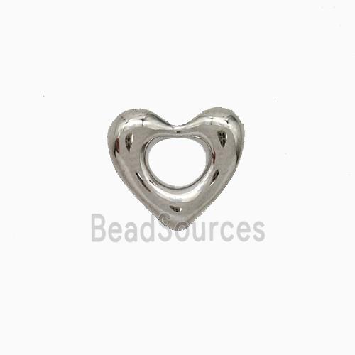 Copper Heart Pendant Platinum Plated