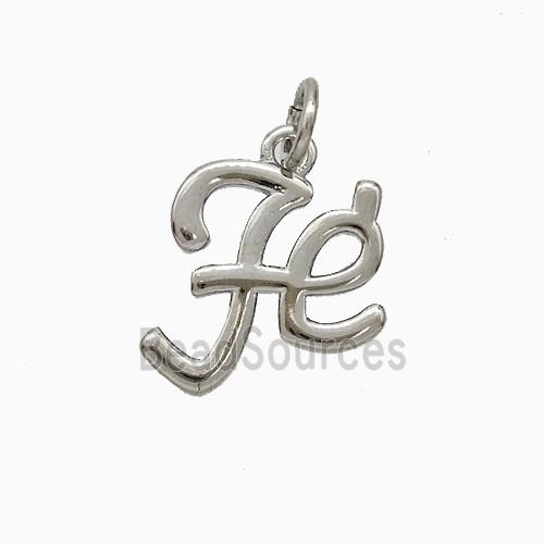 Copper Fe Pendant Platinum Plated