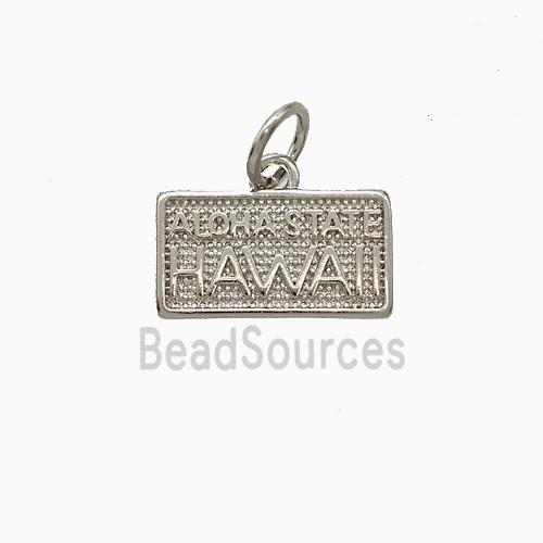 Copper Hawaii Pendant Aloha State Nameplate Platinum Plated