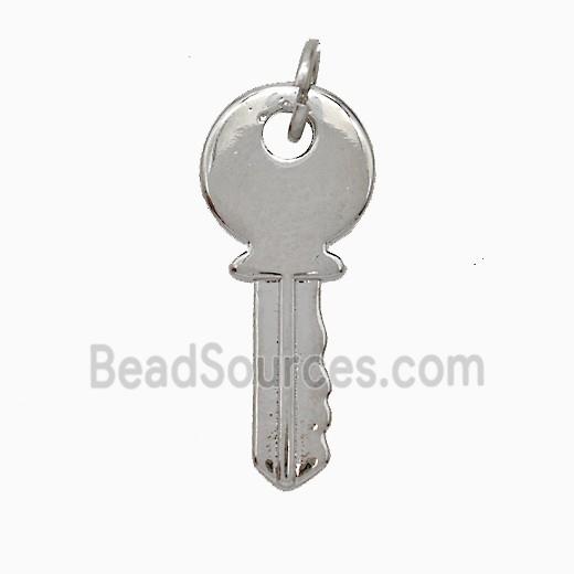 Copper Key Pendant Platinum Plated