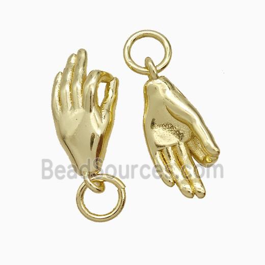 Copper Hand Pendant Gold Plated