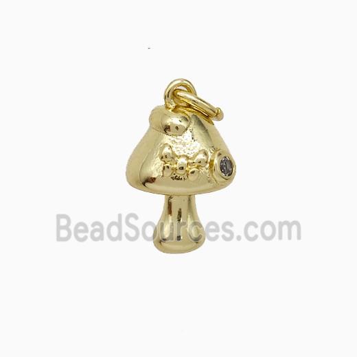 Copper Mushroom Pendant Gold Plated