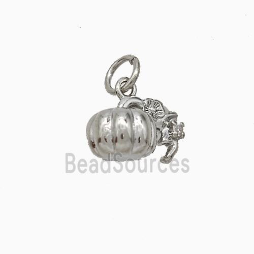 Copper Pumpkin Pendant Platinum Plated