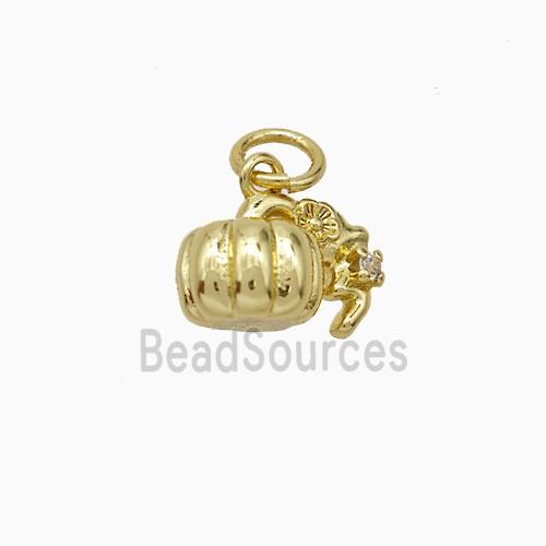 Copper Pumpkin Pendant Gold Plated