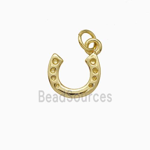 Copper Horseshoe Pendant Pave Zirconia Gold Plated