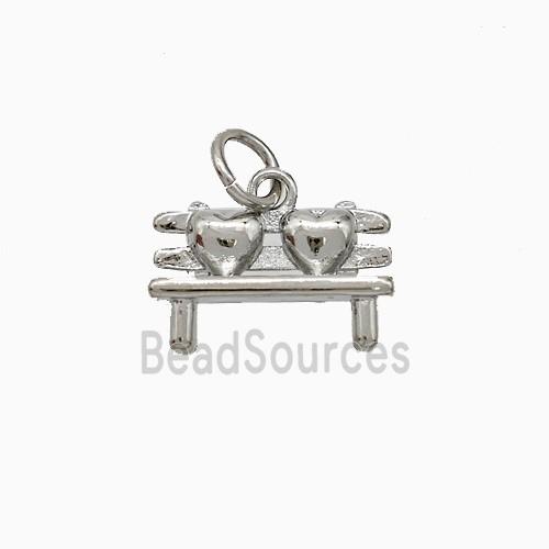 Copper Davenport Pendant Chair Heart Platinum Plated