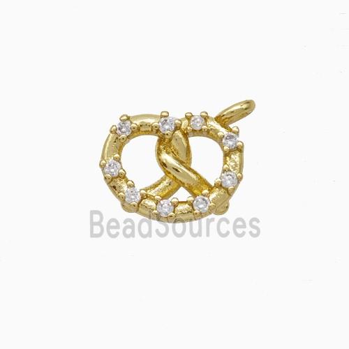 Copper Heart Pendant Pave Zirconia Gold Plated