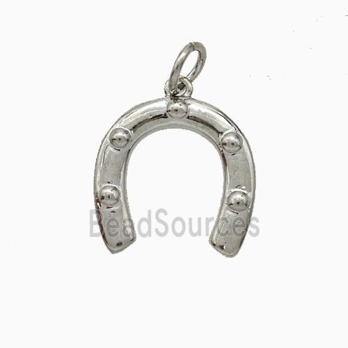 Copper Horseshoe Pendant Platinum Plated