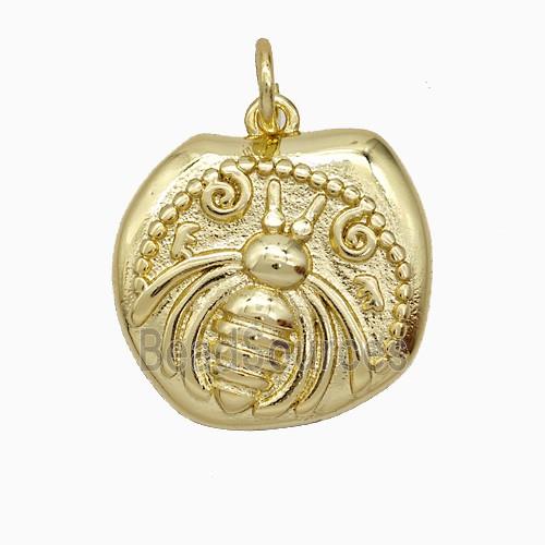 Copper Bumblebee Pendant Gold Plated