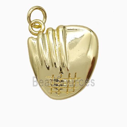 Baseball Gloves Charms Copper Pendant Sports Gold Plated
