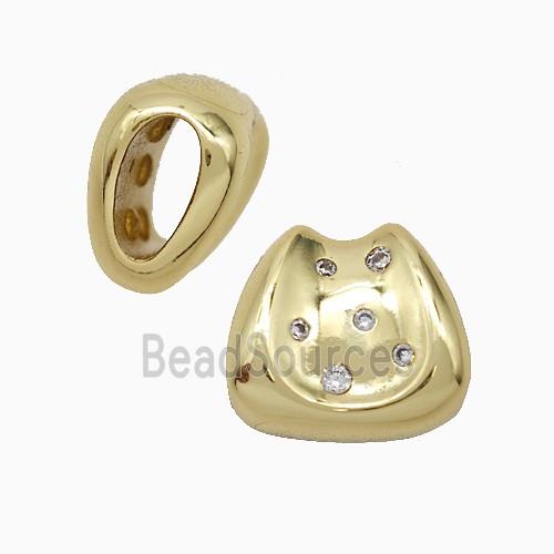 Copper Saddle Pendant Pave Zirconia Gold Plated