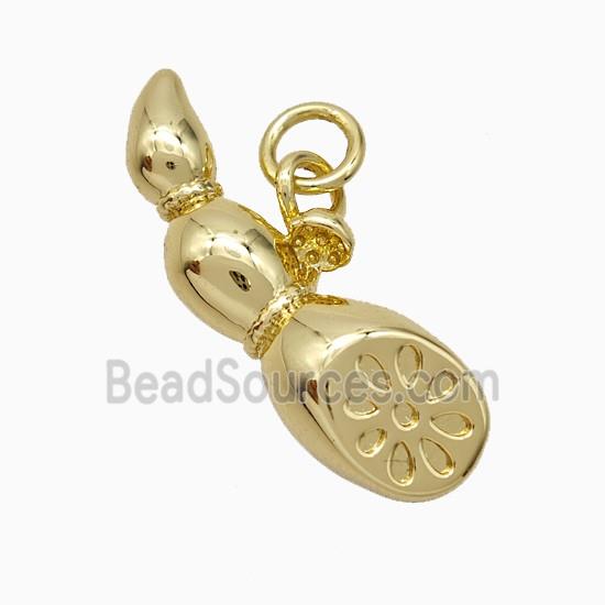 Copper Lotusroot Pendant Gold Plated