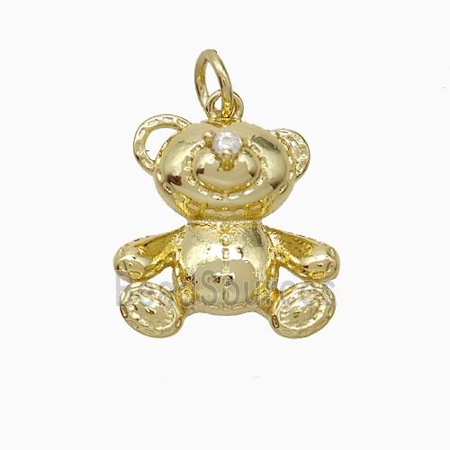 Copper Bear Pendant Gold Plated