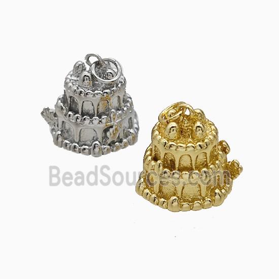 Birthday Cake Charms Copper Pendant Mixed