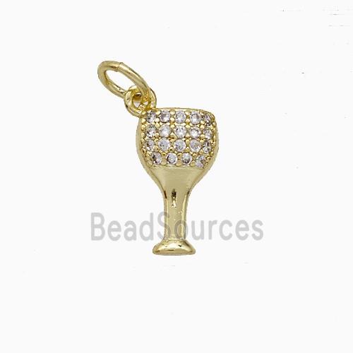 Copper Winecup Pendant Pave Zirconia Gold Plated