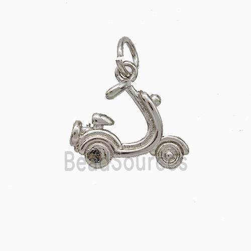 Electric Motorcycles Charms Copper Pendant Platinum Plated