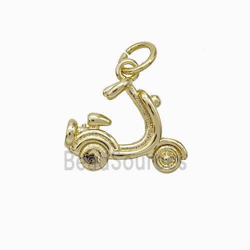 Electric Motorcycles Charms Copper Pendant Gold Plated