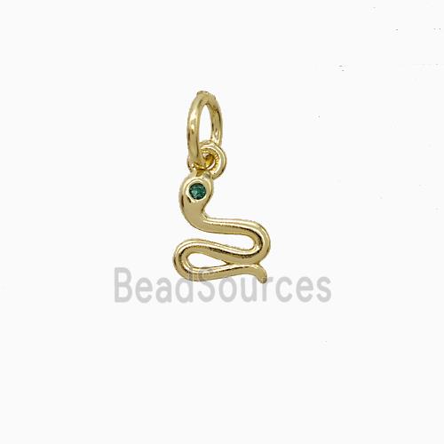 Copper Snake Pendant Pave Zirconia Gold Plated