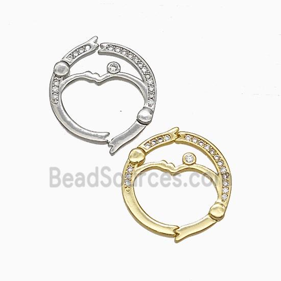 Copper Carabiner Clasp Pave Zirconia Mixed