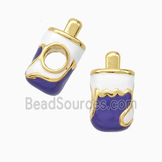 Copper Ice Cream Beads Enamel Large Hole Gold Plated