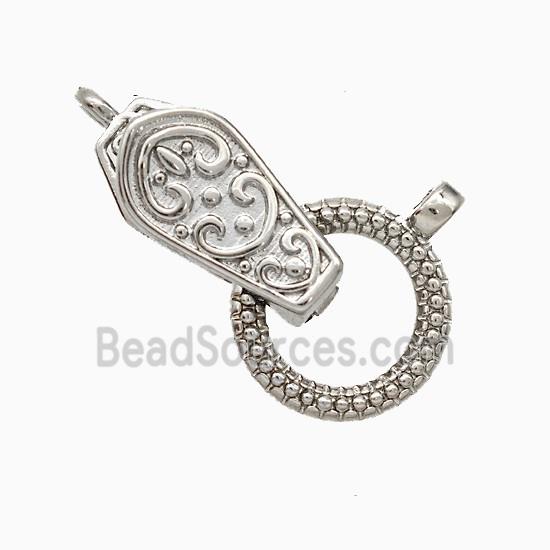 Copper Clasp Pendant Platinum Plated