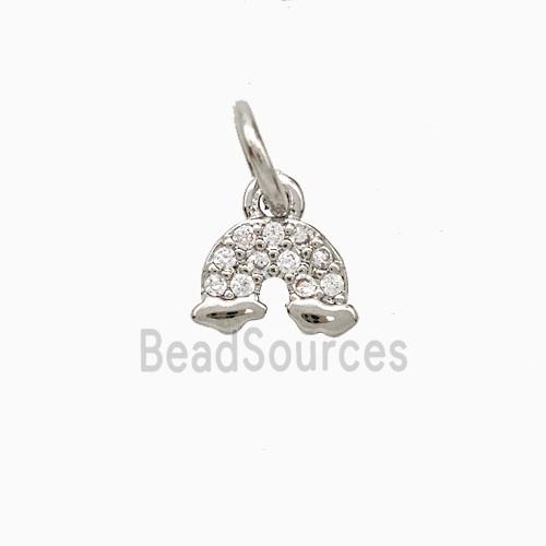 Copper Rainbow Pendant Pave Zirconia Platinum Plated