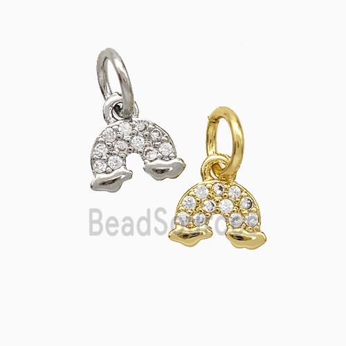 Copper Rainbow Pendant Pave Zirconia Mixed