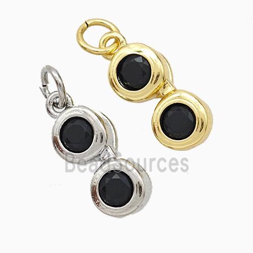 Copper Telescop Pendant Pave Zirconia Mixed