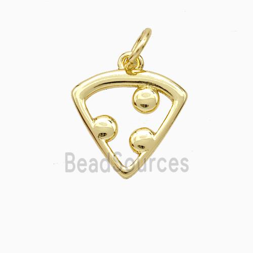 Pizza Charms Copper Pendant Gold Plated