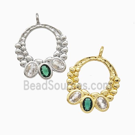 Copper Pendant Micropave Zirconia Mixed