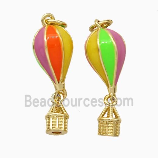 Ballon Charms Copper Pendant Multicolor Enamel Gold Plated