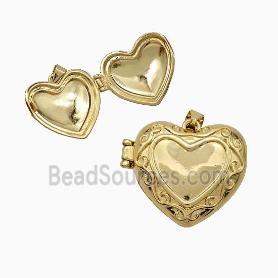 Copper Heart Locket Pendant 18K Gold Plated