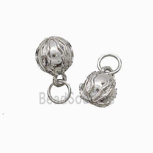 Copper Lotus Pendant Ball Platinum Plated