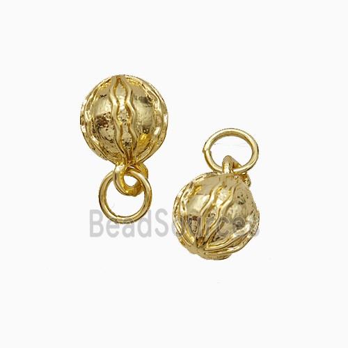 Copper Lotus Pendant Ball Gold Plated