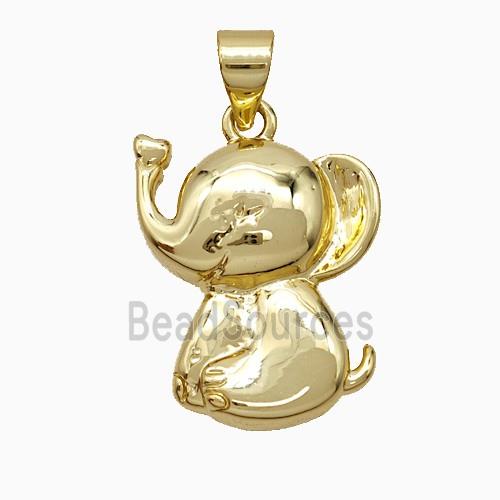 Copper Elephant Pendant Gold Plated