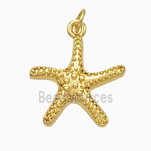 Copper Starfish Pendant 18K Gold Plated