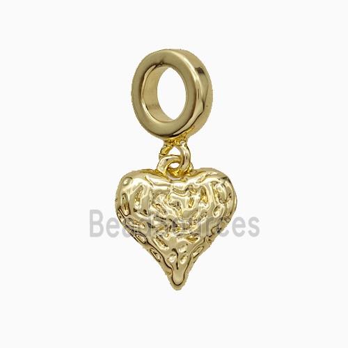 Copper Heart Pendant Hammered 18K Gold Plated