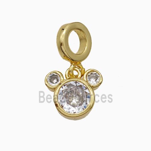 Copper Ratheader Pendant Pave Zirconia Gold Plated