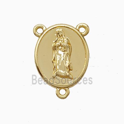Copper Jesus Pendant 3loops Gold Plated