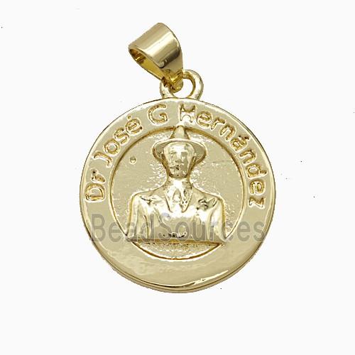 Dr Jose Charms Copper Pendant Gold Plated