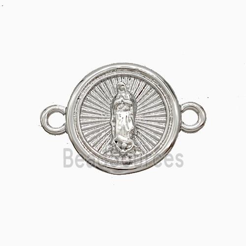 Copper Jesus Charms Connector Platinum Plated