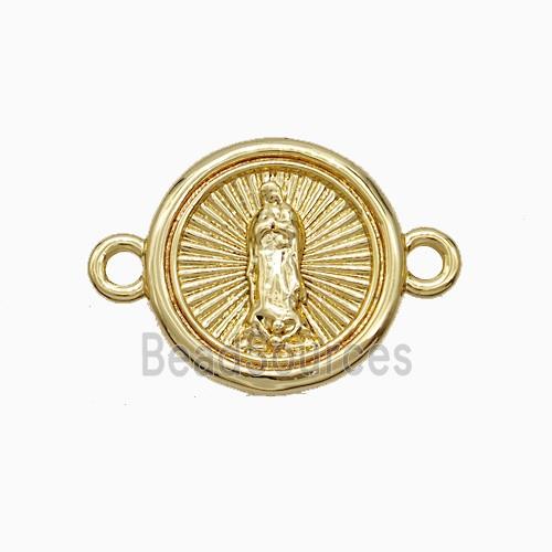 Copper Jesus Charms Connector Gold Plated