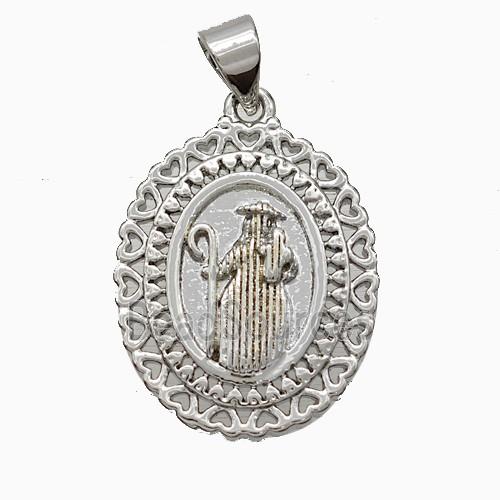 Saint Jude Charms Copper Pendant Platinum Plated