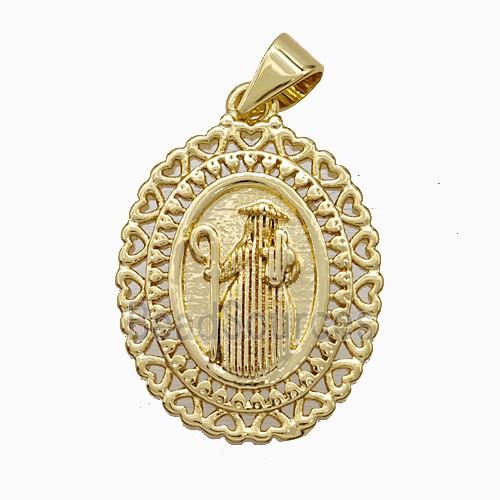Saint Jude Charms Copper Pendant Gold Plated